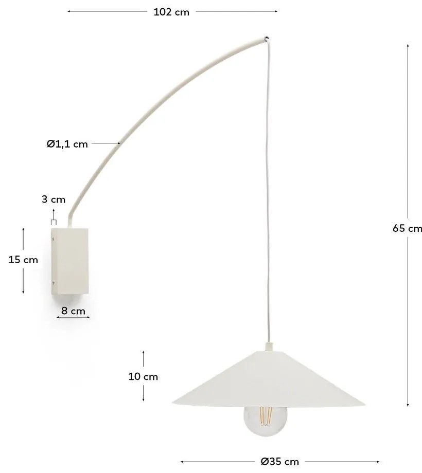 Krémové nástenné svietidlo ø 35 cm Kally – Kave Home