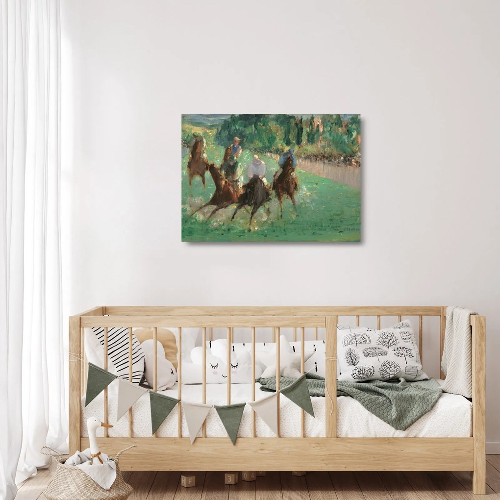 Sklenený obraz - Edouard Manet, At the Races, reprodukcia (70x50 cm)