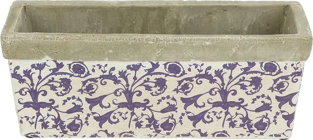 BETÓNOVÝ KVETINÁČ KELLY 15X39,5 CM BIELA/MODRÁ