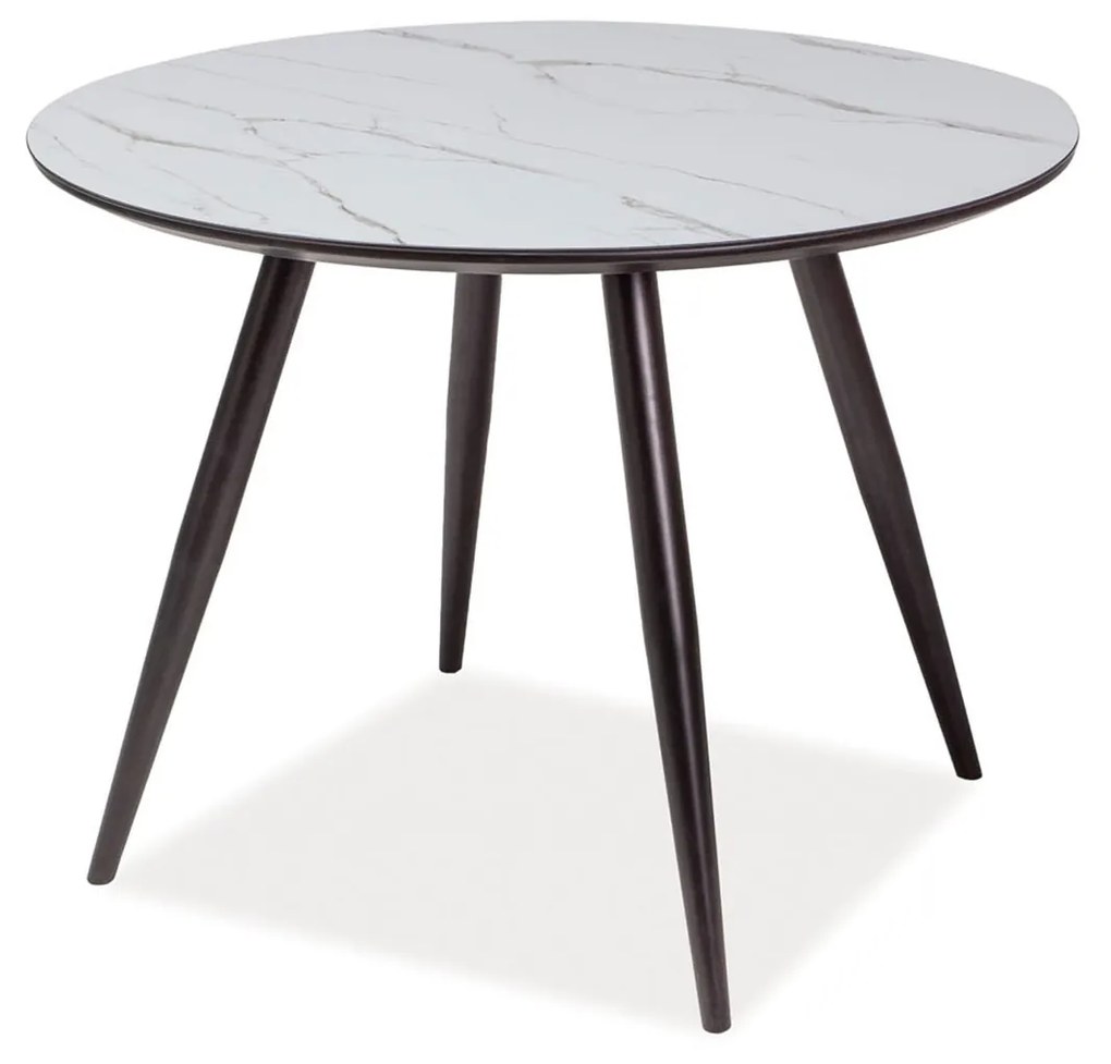 Okrúhly jedálensky stôl CASSIDY 100 cm biely mramor