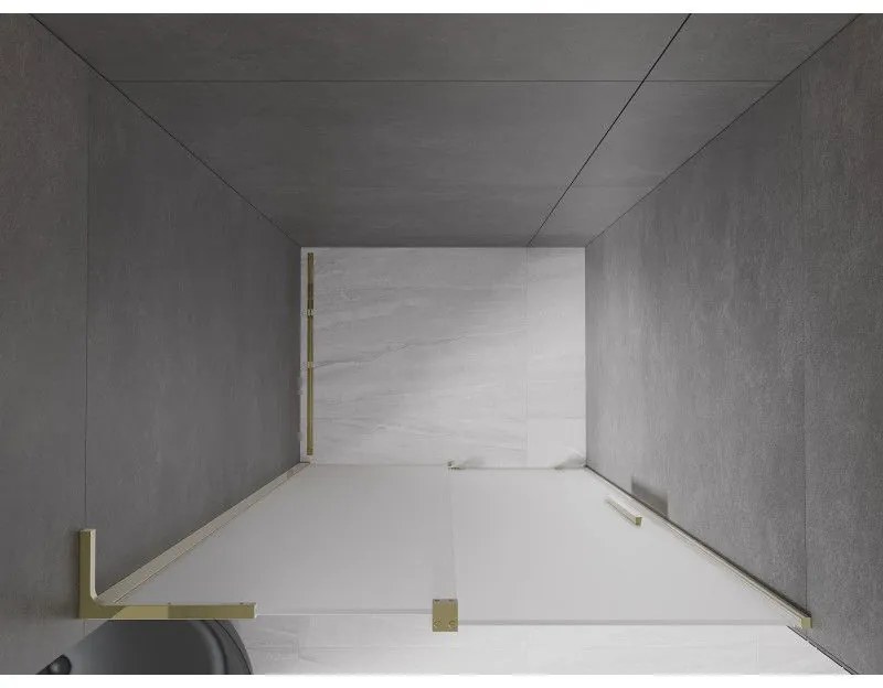 Mexen Velar L, posuvné sprchové dvere do otvoru 90 cm, 8mm sklo námraza, zlatá lesklá, 871-090-003-31-50