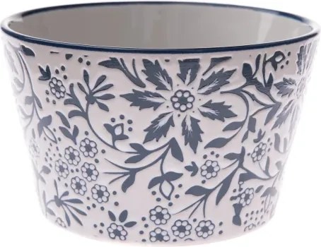 Miska 570 ml, biela , kvetinová%