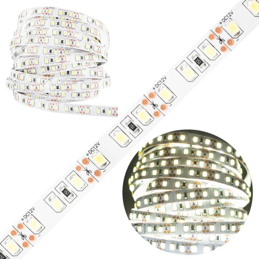 LED pásik 12V 48W 600LED 2835 Cold 8mm 5m