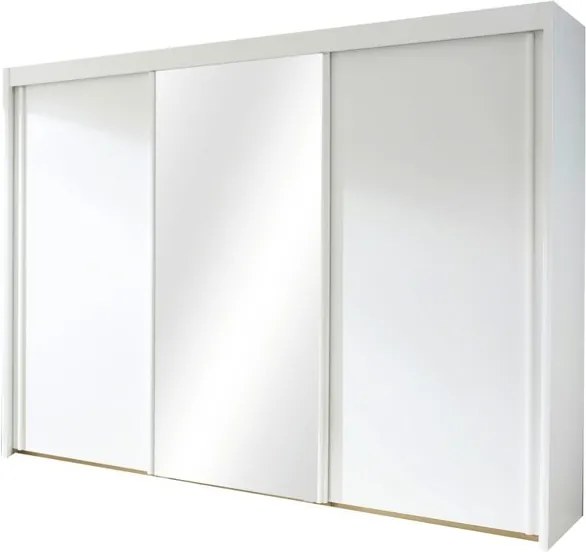 Sconto Šatníková skriňa KING biela, 280 cm, 1 zrkadlo