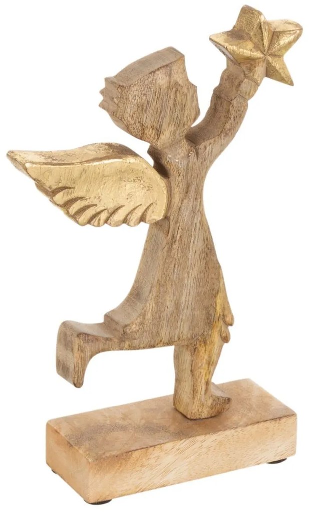 Drevený anjel s vyberací hviezdou - 15*2,5*20cm