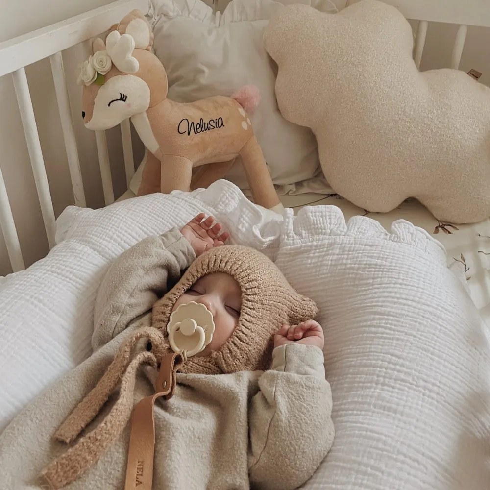 Plyšová srnka Bambi béžové kvety 35 cm