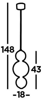 Searchlight 51022-3CC - LED Luster na lanku SNOWBALL LED/18W/230V