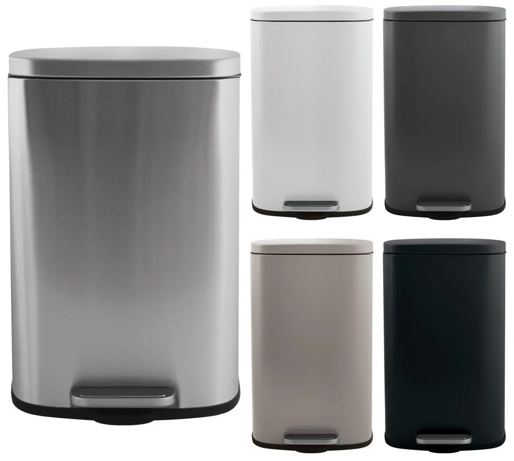 Spirella Pedálový odpadkový kôš soft-close Akira 30 l, matná čierna, 30 l