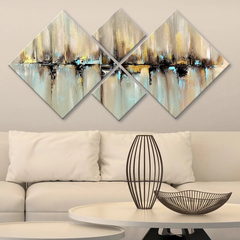 Súprava obrazov FAREBNÉ VZORY 60 x 115 cm 4 kusy