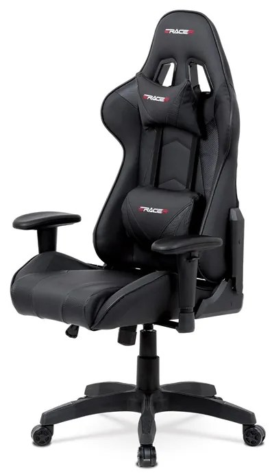 Autronic BONTEC Herné kreslo, hojdací mechanizmus, čierna ekokoža, KA-F03 BK Farba: Čierna