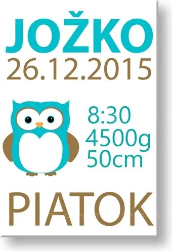 Náš chlapček Obraz na stenu s textom TEX014O1