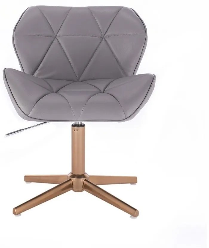 LuxuryForm DESIGN Stolička MILANO na zlatom kríži - sivá