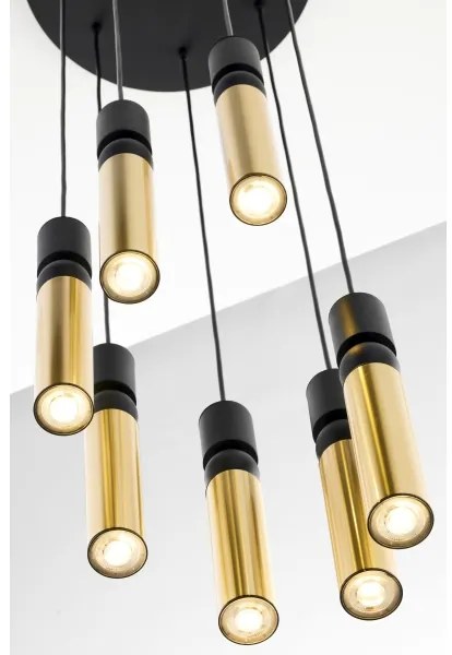 Jupiter 2018 - Luster na lanku ALAS 7xGU10/10W/230V zlatá/čierna
