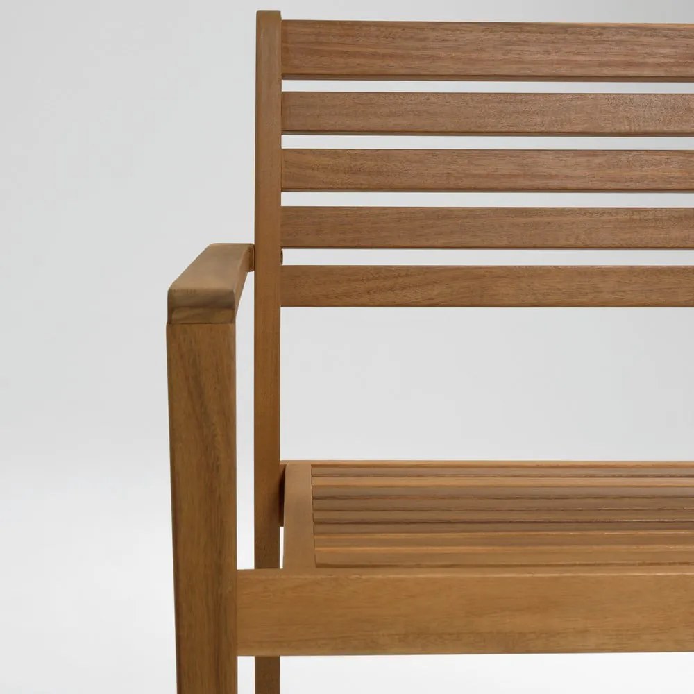 Drevená záhradná stolička v prírodnej farbe Hanzel – Kave Home