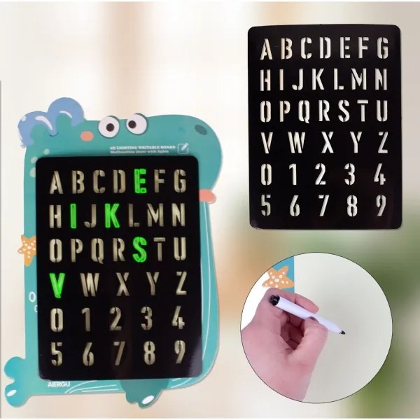 Magický tabliet s LED svetelnou abecedou veľryba