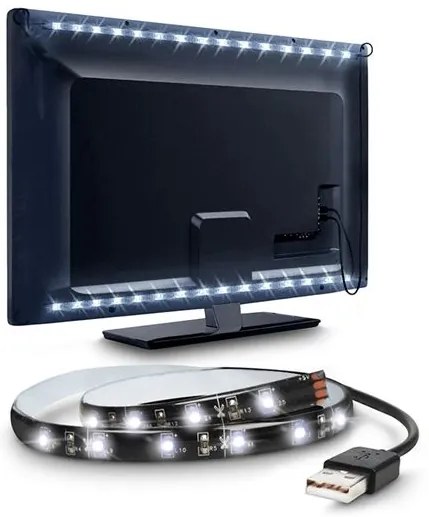 SOLIGHT LED pásik pre TV 100cm, USB napájanie, IP65, 6500K