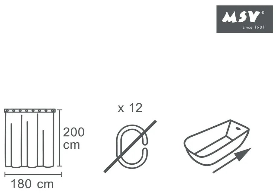 Sprchový záves 180x200 cm Nyala – MSV