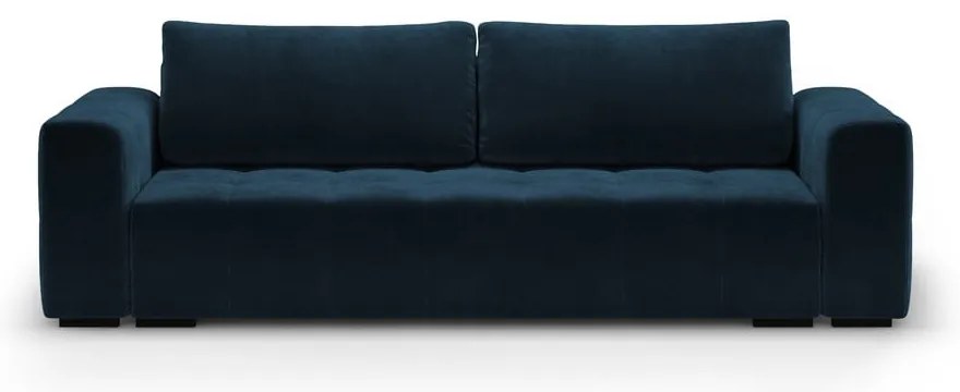 Tmavomodrá zamatová rozkladacia pohovka Milo Casa Luca