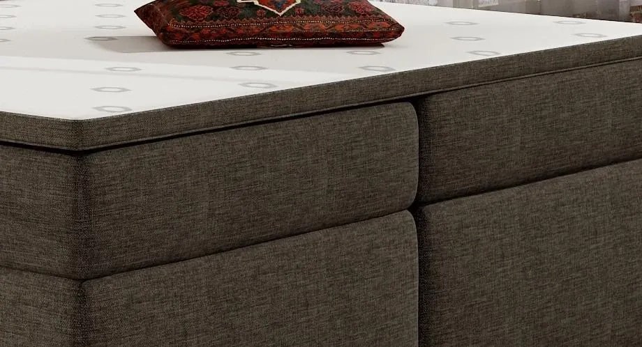 Posteľ Boxspring Boleria 200x180, béžová (koženka - bb 07)