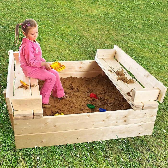 Detské pieskovisko s lavičkou + bábovičky ZADARMO (sila dreva 26 mm)