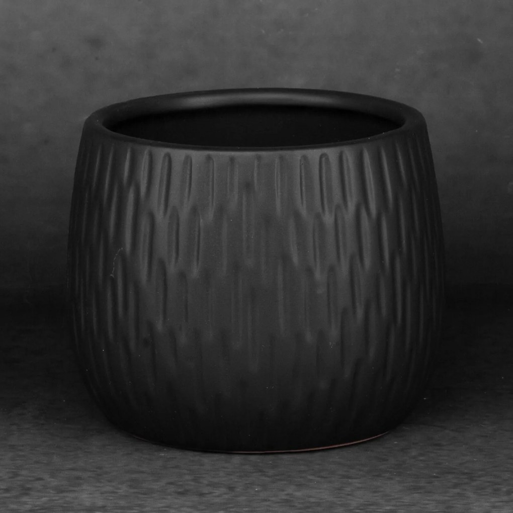 KERAMICKÝ KVETINÁČ (FI) 14X12 CM ČIERNA
