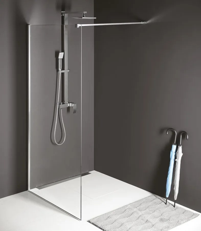 Polysan Polysan, MODULAR SHOWER ČIERNA stena na inštaláciu na múr, jednodielna, 800 mm, MS1-80B