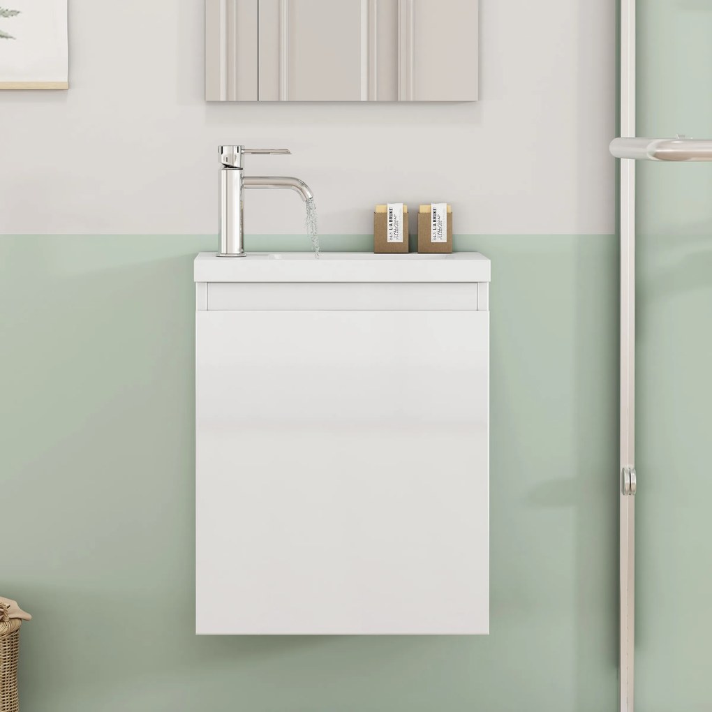 Závesná skrinka s umývadlom Houseland Elara 40 cm biela