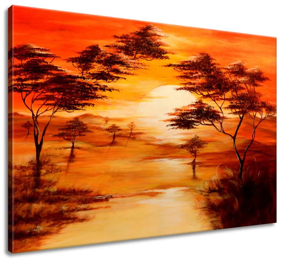 Gario Ručne maľovaný obraz Západ slnka Rozmery: 120 x 80 cm