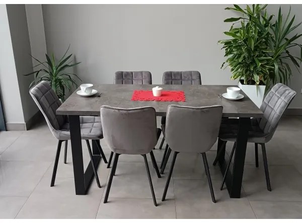 Rozkladací jedálenský stôl COLIN sivý