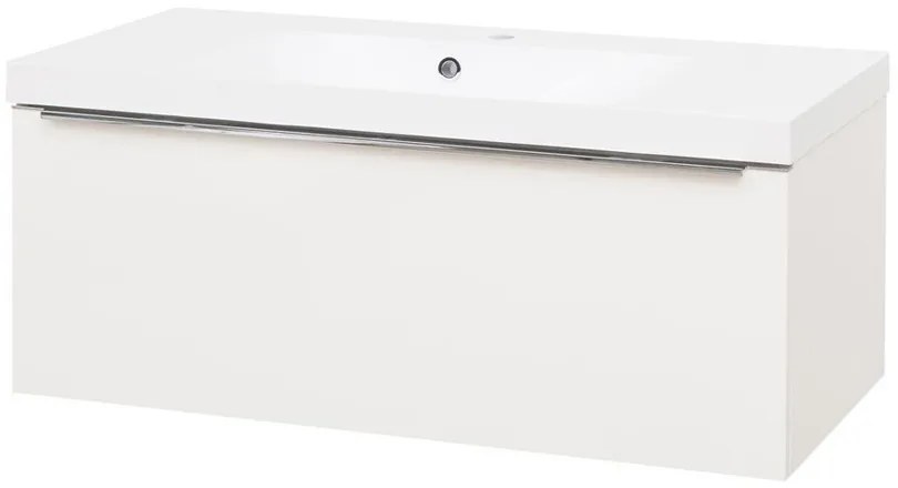Mereo Mereo, Mailo, kúpeľňová skrinka s umývadlom z liateho mramoru 101 cm, chrómové madlo, MER-CN517M