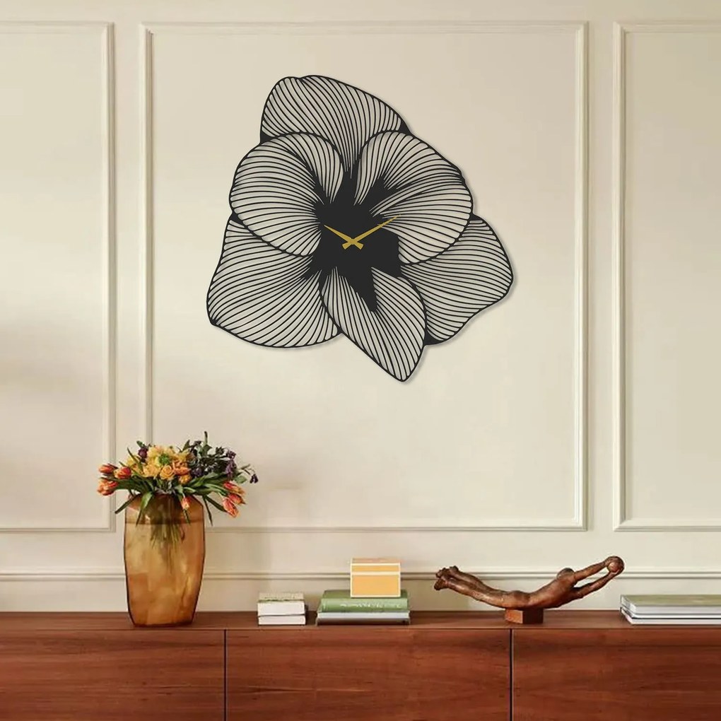 Azalea Metal Wall Clock - APS039 70 - Black