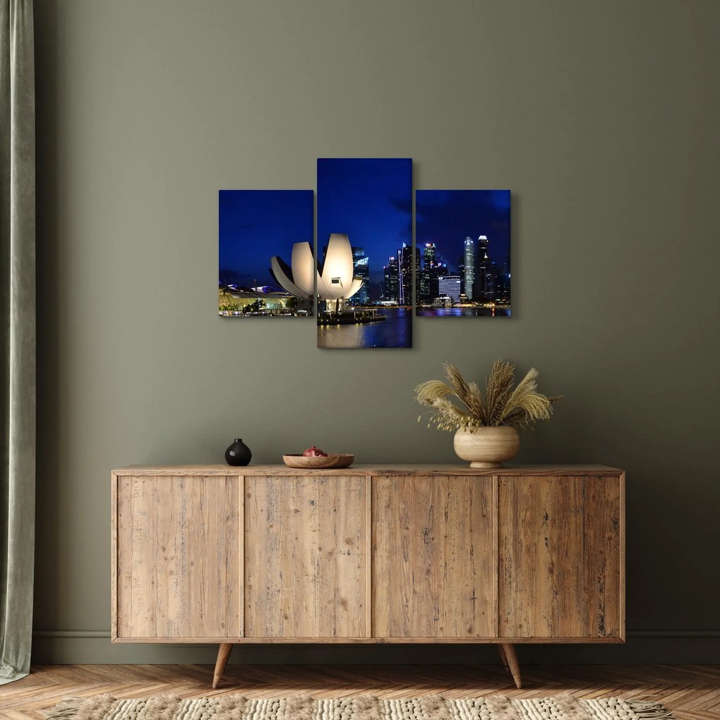 Obraz nočného Singapuru (90x60 cm)