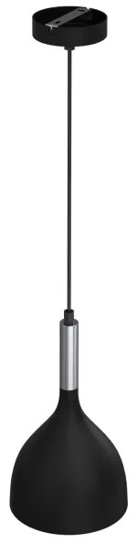 Luster na lanku NOAK 1xE27/15W/230V čierna/chróm