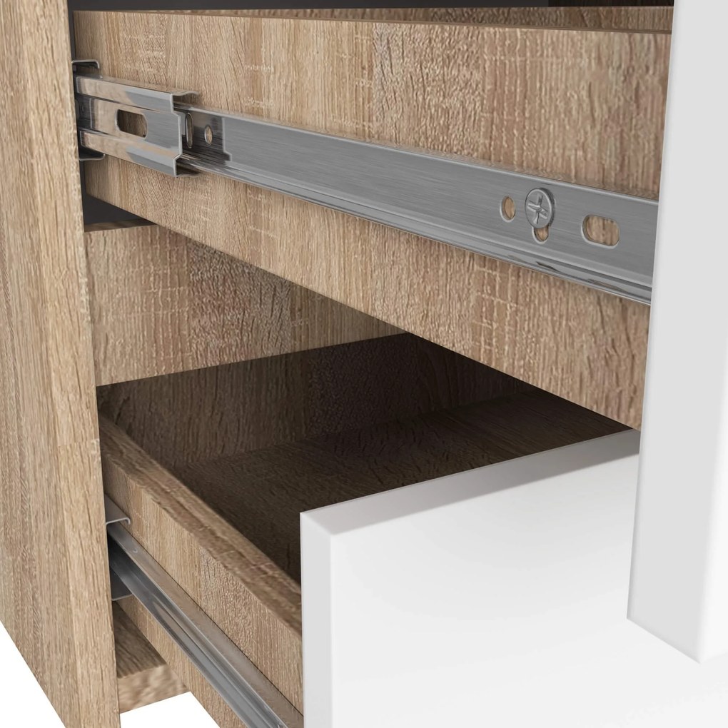 Komoda CL6 100 cm dub sonoma/biela
