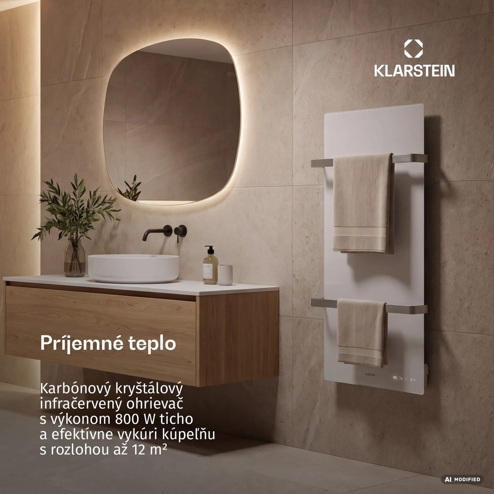 Klarstein HotSpot Crystal Smart infračervený panel | 800 W | 12 m² | Dotykové ovládanie a hlasový asistent