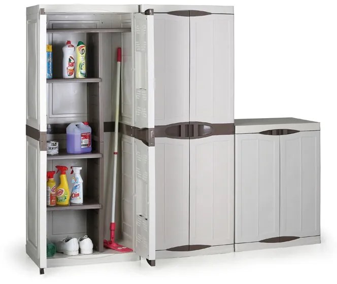 Plastová dielenská skriňa na náradie EVO, nízka, 700 x 470 x 900 mm