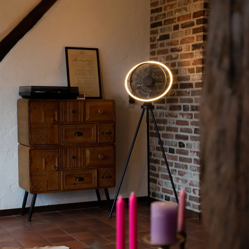 Stojaca lampa s trojnožkou čierna vrátane LED 3-stupňového stmievača nastaviteľného - Marleen