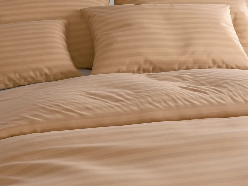 Hotelové obliečky z mikrovlákna JASMINE hnedé - prúžok 2 cm Rozmer obliečky: 70 x 90 cm | 140 x 220 cm