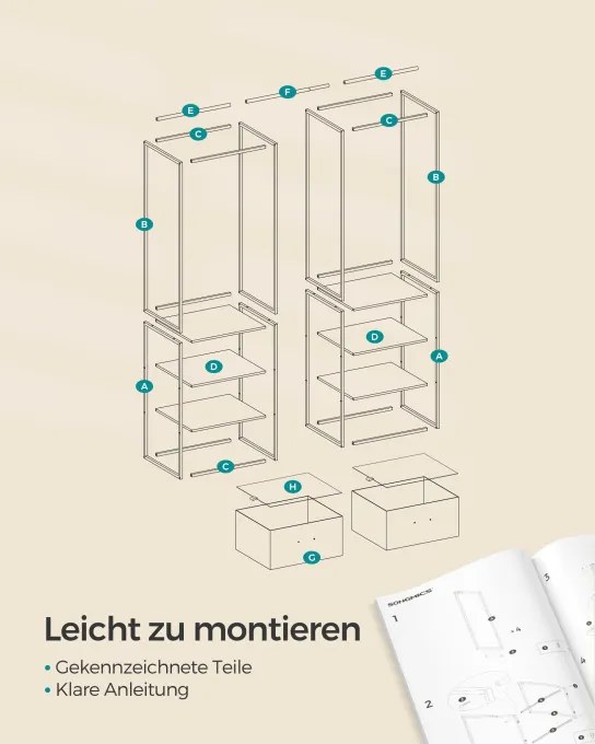 Otvorená šatníková skriňa RGR003B01