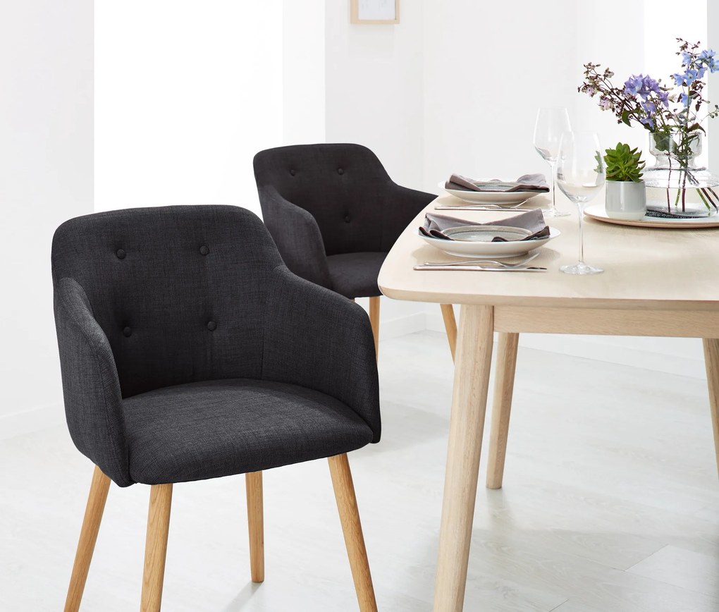 Čalúnená stolička, antracitová