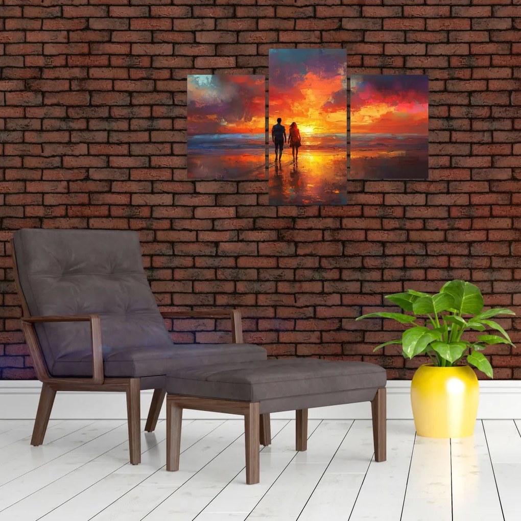Obraz - Prechádzka na pláži (90x60 cm)