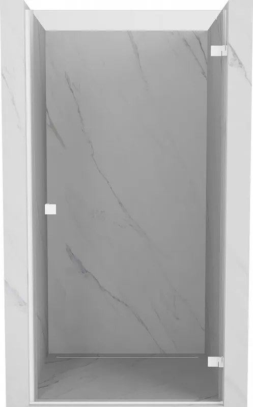 Mexen, Mexen Lunar-B Otočné pravé sprchové dvere 80 cm, transparentné, biele - 832-080-000-20-00-P