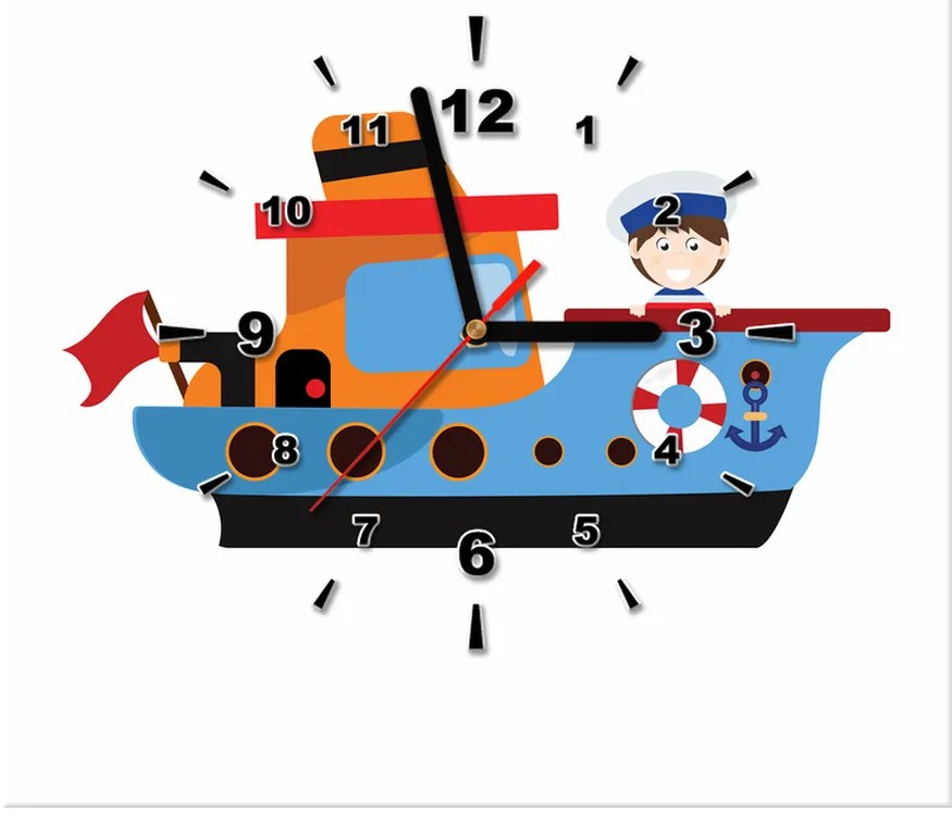 Gario Obraz s hodinami Rybárska loďka Rozmery: 40 x 40 cm