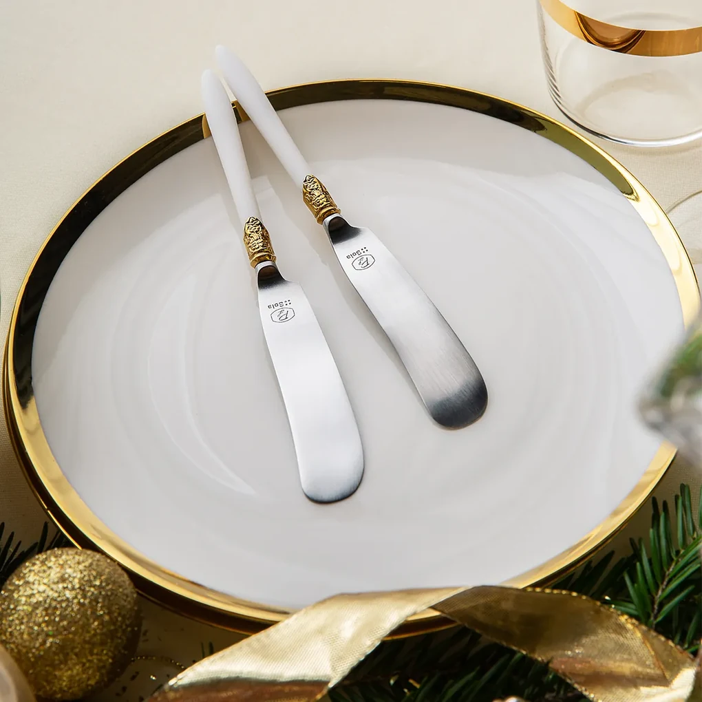 Dezertný tanier so zlatým lemom Coupe 20.5 cm set 4 ks – Flow - 492541