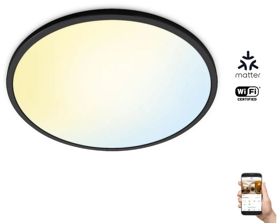 WiZ - LED Stmievateľné stropné svietidlo SUPERSLIM LED/32W/230V čierna Wi-Fi