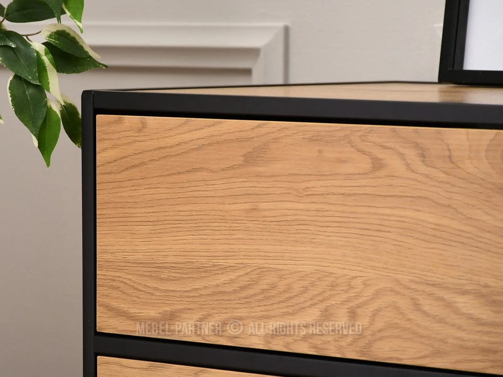 Komoda Soren Kom (dub + čierna). Akcia -17%. Vlastná spoľahlivá doprava až k Vám domov. 1110774