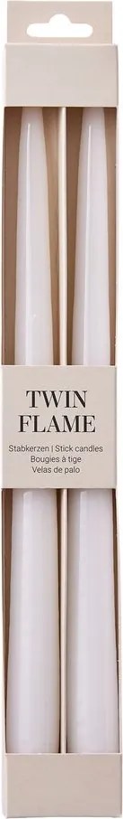 TWIN FLAME Sada sviečok 2 ks 31 cm - biela