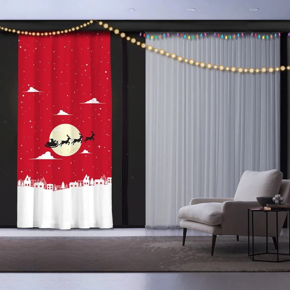 Vianočný záves Christmas Time, 140 x 260 cm