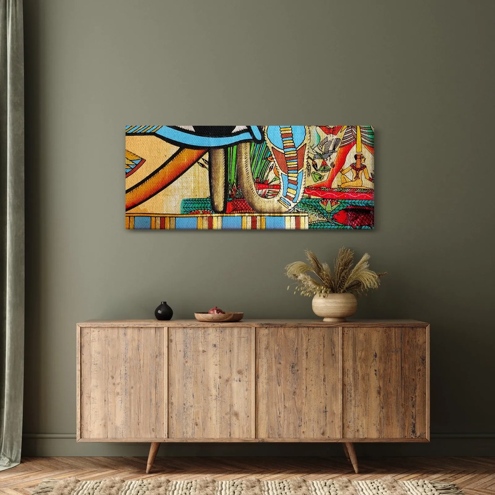 Obraz s egyptskými motívmi (120x50 cm)