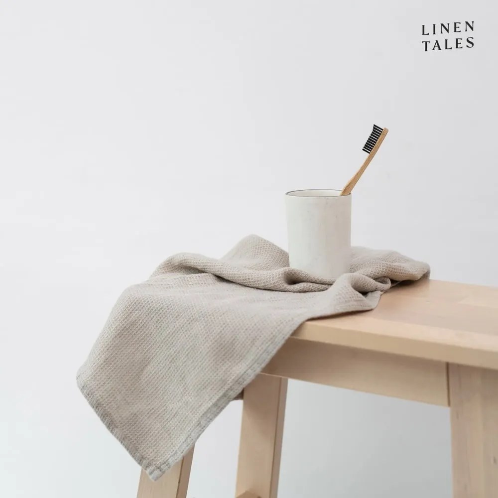 Vafľová ľanová osuška v prírodnej farbe 100x140 cm Natural Fine Waffle – Linen Tales